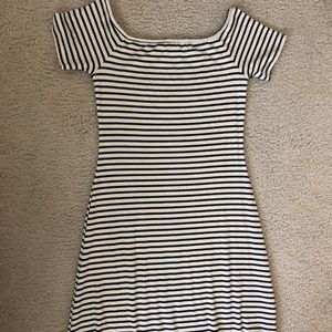 Black and white stripped dress.